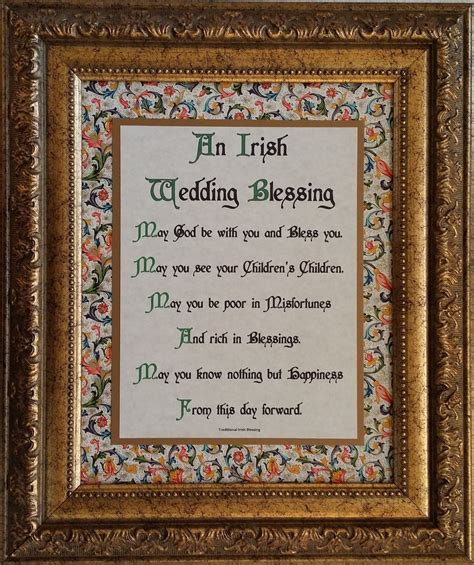 Buy Irish Wedding Blessing Framed Inspirational Prayer Wedding T