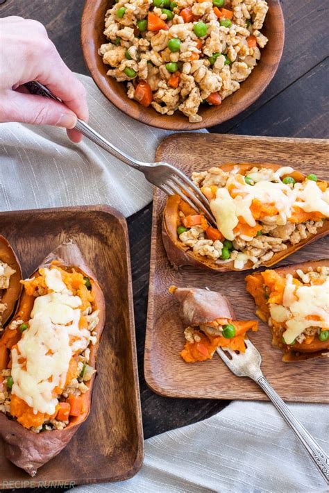 Turkey Shepherd S Pie Stuffed Sweet Potatoes Recipe Runner