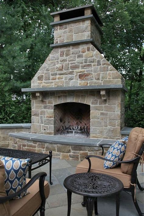 Outdoor Stone Fireplace Design Idea (Outdoor Stone Fireplace Design
