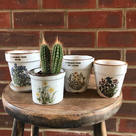 Vintage Small Indoor Planters Set Vintage Small Ceramic Plant Etsy Decorative Planters