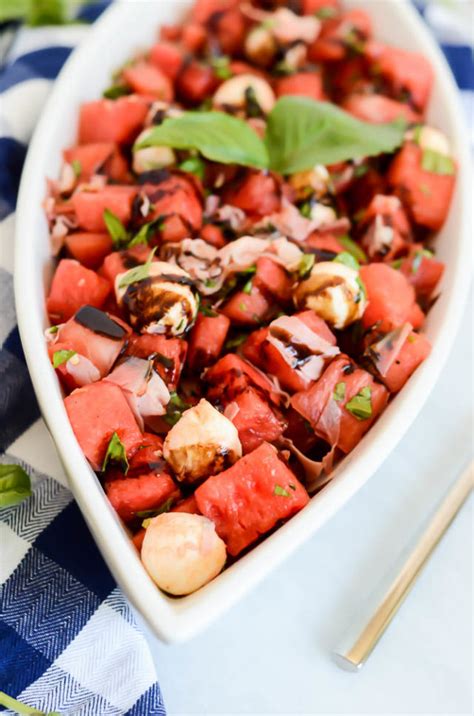 Watermelon Caprese Salad With Prosciutto Caligirl Cooking