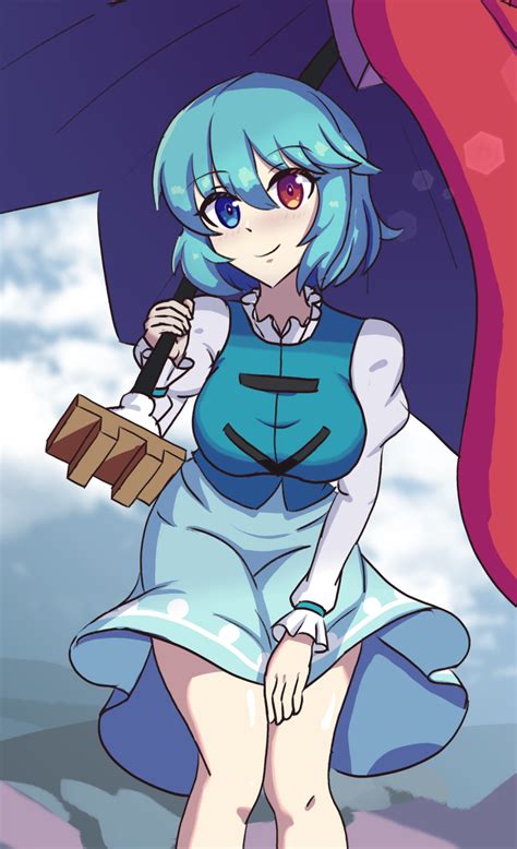 Aohadapeach Tatara Kogasa Touhou Highres 1girl Blue Eyes Blue