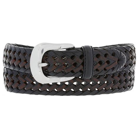Mens Brighton Burma Laced Leather Belt 94603 Blackbrown 34 Only