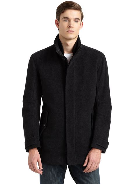 Andrew Marc 2in1 Leathertrimmed Coat In Gray For Men Charcoal Lyst