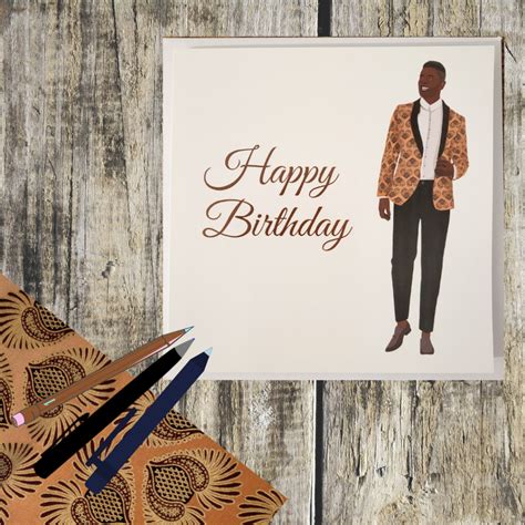 Happy Birthday Black Man With Ankara Blazer The Black Card Company