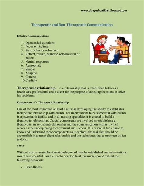 Therapeutic And Non Therapeuitc Communication Techniques Pdf