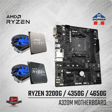 Amd Ryzen 3 4350g 3200g Ryzen 5 4650g Processor Gigabyte A320m