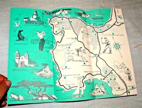 Vintage Pamphlet Lovely Illustrated Map Monterey Peninsula 1950s 49