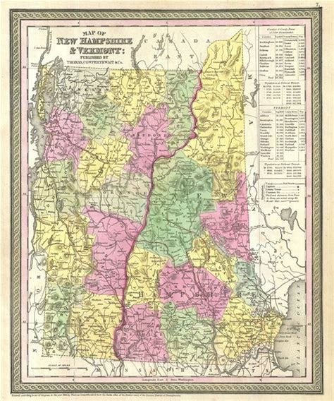 Map Of New Hampshire And Vermont Geographicus Rare Antique