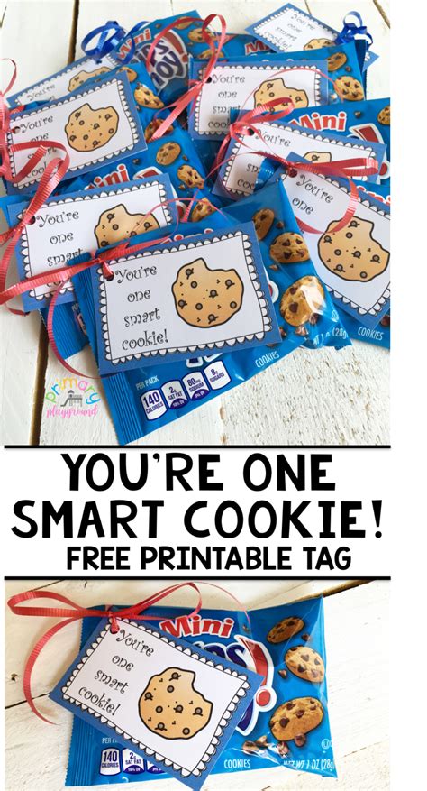 Youre One Smart Cookie Free Printable Tag Primary Playground Smart