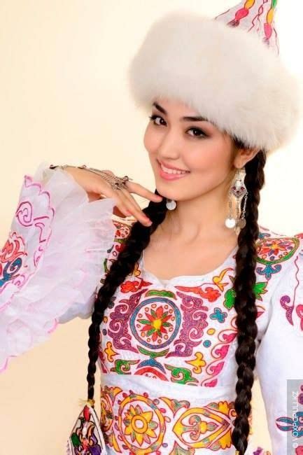 A Kazakh Girl In Traditional Dress Traditional Dresses Women