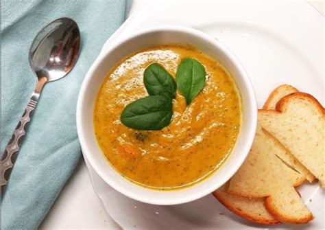 Roasted Broccoli And Carrot Soup Recipe By Sameera Sood Cookpad