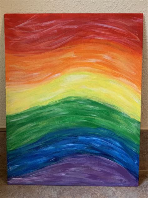 Rainbow Art Abstract Painting On Canvas