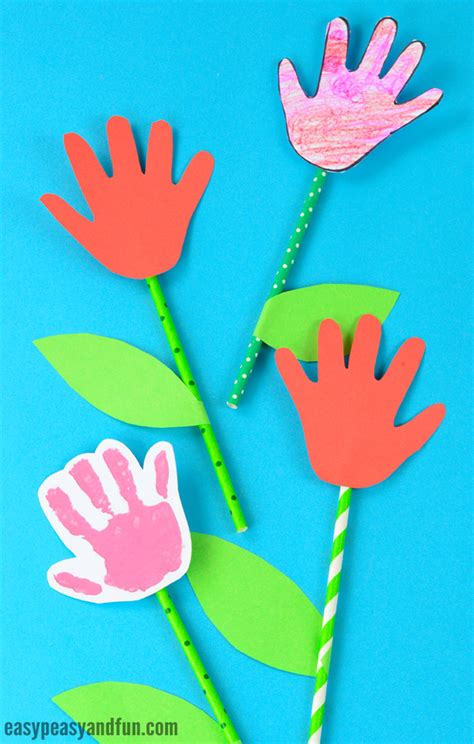 Handprint Flower Craft Simple Art Or Craft Project New Place