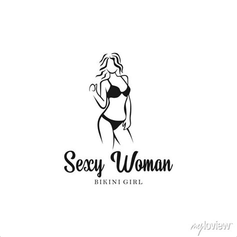 Sexy Women Bikini Logo Design Icon Vector Posters For The Wall • Posters Adult Feminine