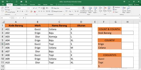 Perbedaan Rumus Count Countif Countifs Pada Excel Tutorial Class Hot