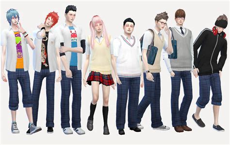 My Sims 4 Blog School Uniform Clothing Set For Males By