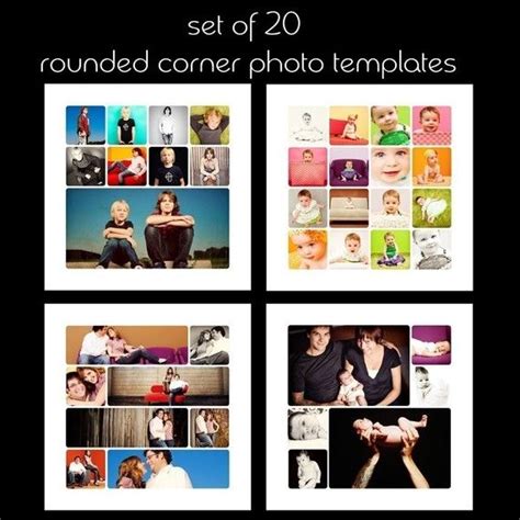 Set Of 20 Rounded Corner Photo Albumcollage Templates By Mod4arts 40