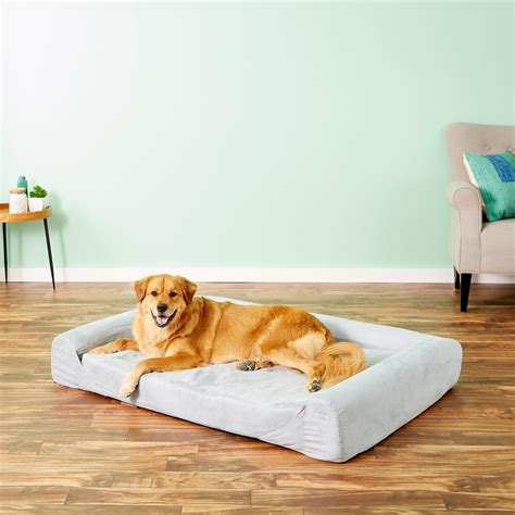 Kopeks Sofa Lounge Orthopedic Bolster Dog Bed Wremovable Cover Gray