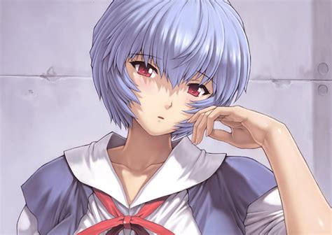 Mogudan Ayanami Rei Neon Genesis Evangelion Girl Alternate Breast Size Blue Hair Red Eyes