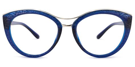Elsa Geometrical Blue Eyeglasses Zeelool Optical Red Eyeglasses