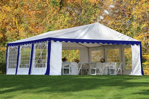 20x20 Party Tent 8 Leg Galvanized Steel Frame Bluewhite With