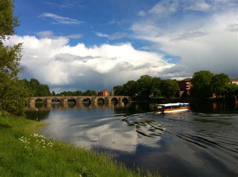 Beautiful Landmark Old Stonebridge Over The River Klarälven With A