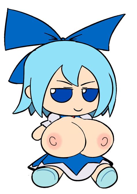 Cirno Touhou Blue Eyes Blue Hair Blue Ribbon Blue Skirt Breasts Fumo Doll Nipples
