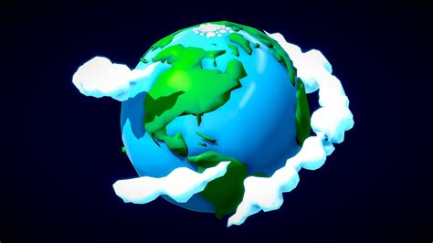 Low Poly Cartoon Planet Earth Buy Royalty Free 3d Model By Toon Goo