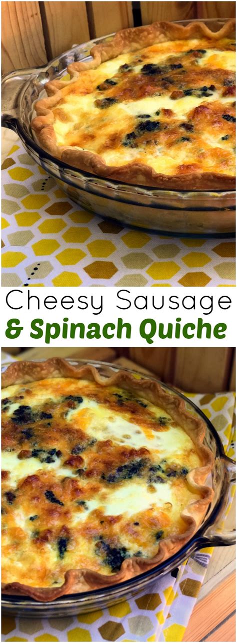 Cheesy Sausage And Spinach Quiche Aunt Bees Recipes