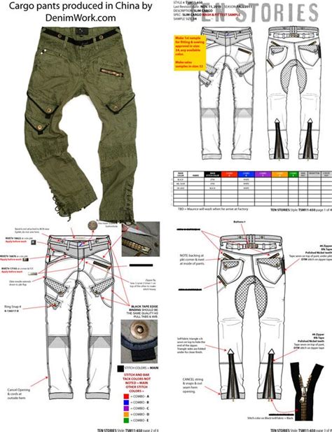 Williamsburg Garment Company Military Cargo Pants Tech Pack By Maurice