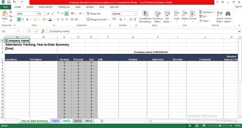 Employee Attendance Tracking Template Excel