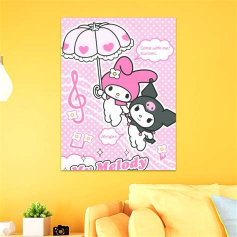 Sanrio Poster My Melody And Kuromi Poster Wall Art Sticky Poster