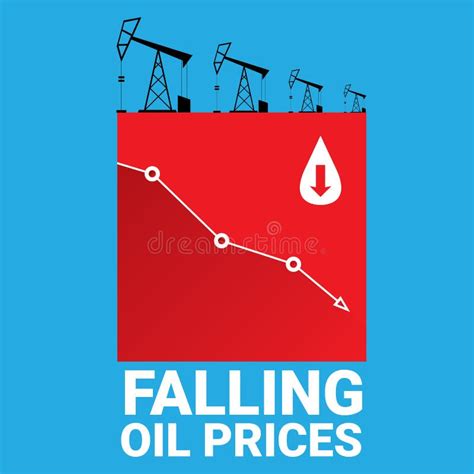 Oil Price Falling Down Graph Illustration Vector Stock Vector