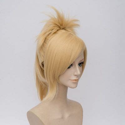 Cosplay Wig Clip Short Ponytail Light Blonde Color Synthetic Hair Full