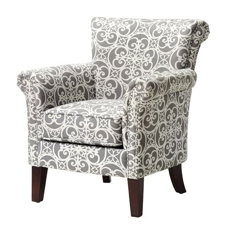Olson Accent Club Chair With Arms Upholstered Silver Nail Head 