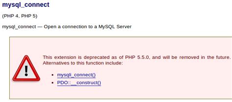 Mysql Extension Deprecated By Php 55