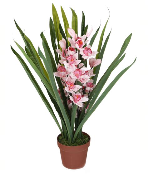 Artificial 2ft 3″ Pink Cymbidium Orchid Plant Artplants
