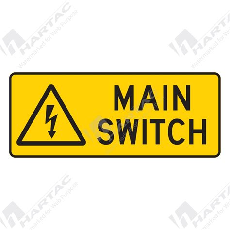 Warning Signs And Stickers Warning Sign Main Switch Company Name