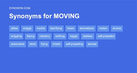 Another Word For Moving Synonyms And Antonyms