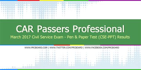 Car Passers March Civil Service Exam Results Cse Ppt Professional Hot