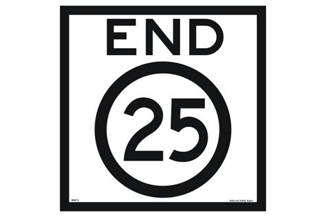 End 25 Sign 600mm Multi Message Traffic Control Sign End Speed 25