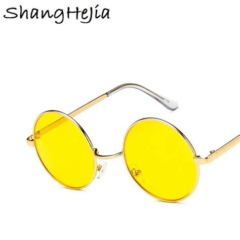 round sunglasses women red yellow blue green clear lens sun glasses fo — mostly shades retro