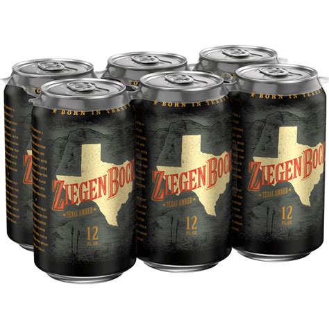 Ziegenbock Texas Amber Beer 6 Pack 12 Fl Oz Cans 49 Abv Beer