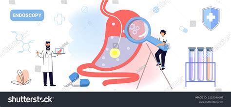 Endoscopy Healthcare Technology Concept Vector Illustration Stock