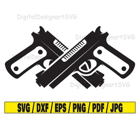 Pistols Svg Guns Svg Cut File Weapon Clipart Svg Cut File Etsy