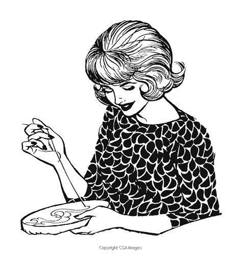 Illustration Of Woman Embroidering 850683 Csa Images