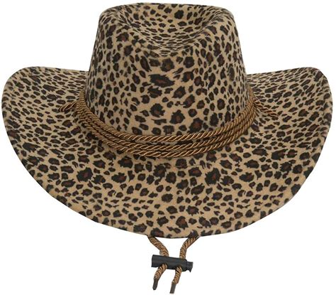 Jacobson Straw Cowboy Hat Leopard Print Outback With As Shown Size