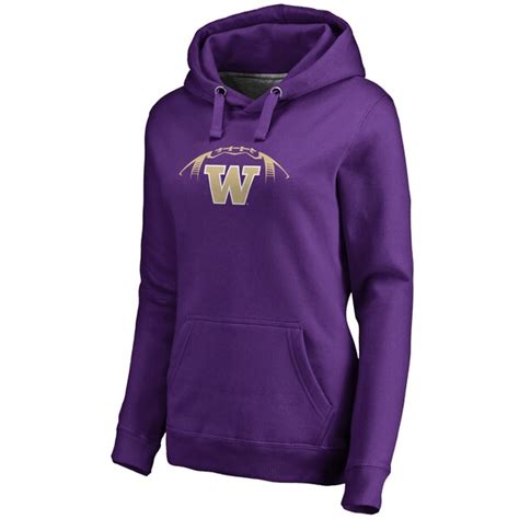 Womens Purple Washington Huskies Football Personalized Backer Pullover