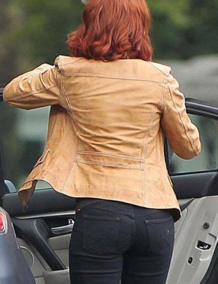 The Avengers Scarlett Johansson Brown Jacket Leather Outwears